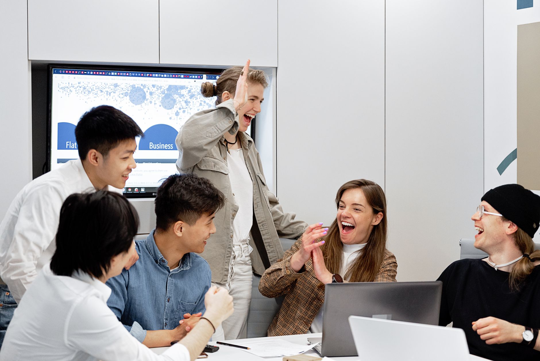 Corporate collaborative team aligning systems and digital operations in Japan