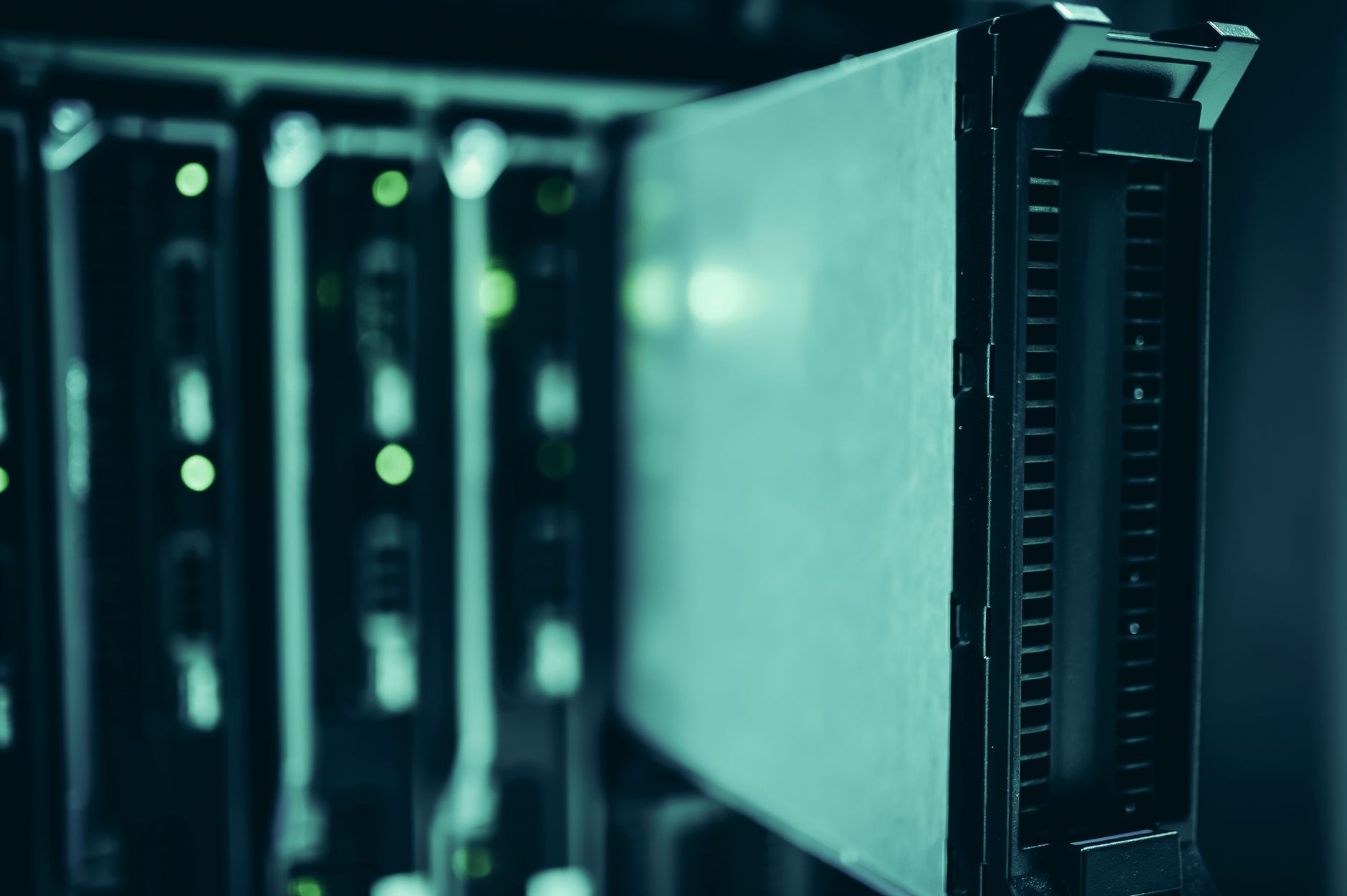 Visualized server cabinets in modern data center in Japan